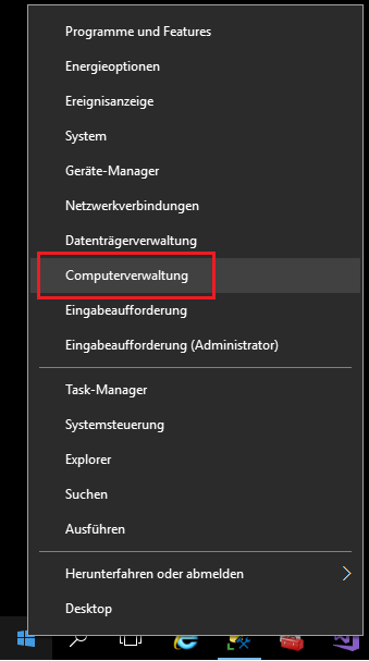 Start der Computerverwaltung